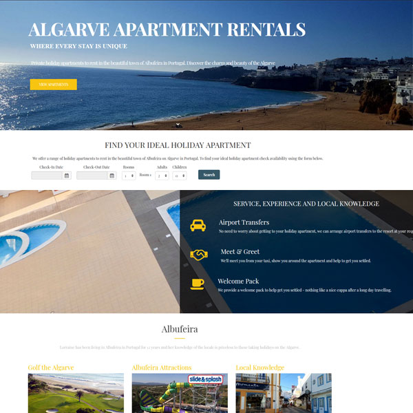 Algarve Apartment Rentals Holiday Booking Website