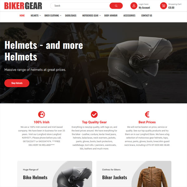Biker Gear Ecommerce Website