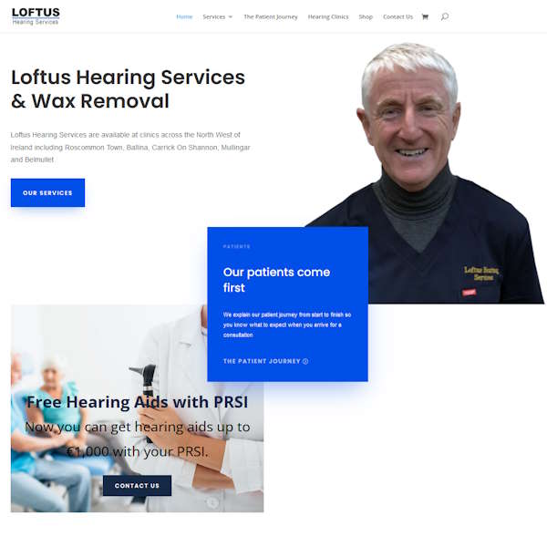 Loftus Hearing Services Brochure/Ecommerce Website