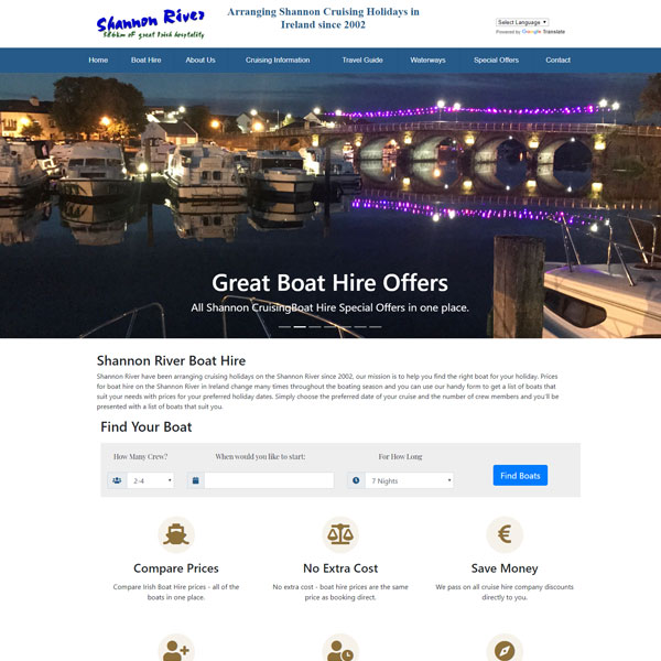 Shannon River Online Booking System Website